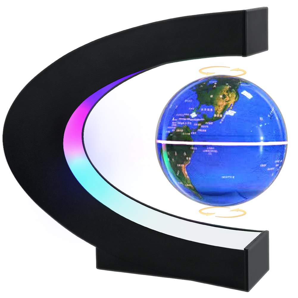 MOKOQI Magnetic Levitating Globe with LED Light | Cool Tech Gift by MOKOQI - Angle View 9