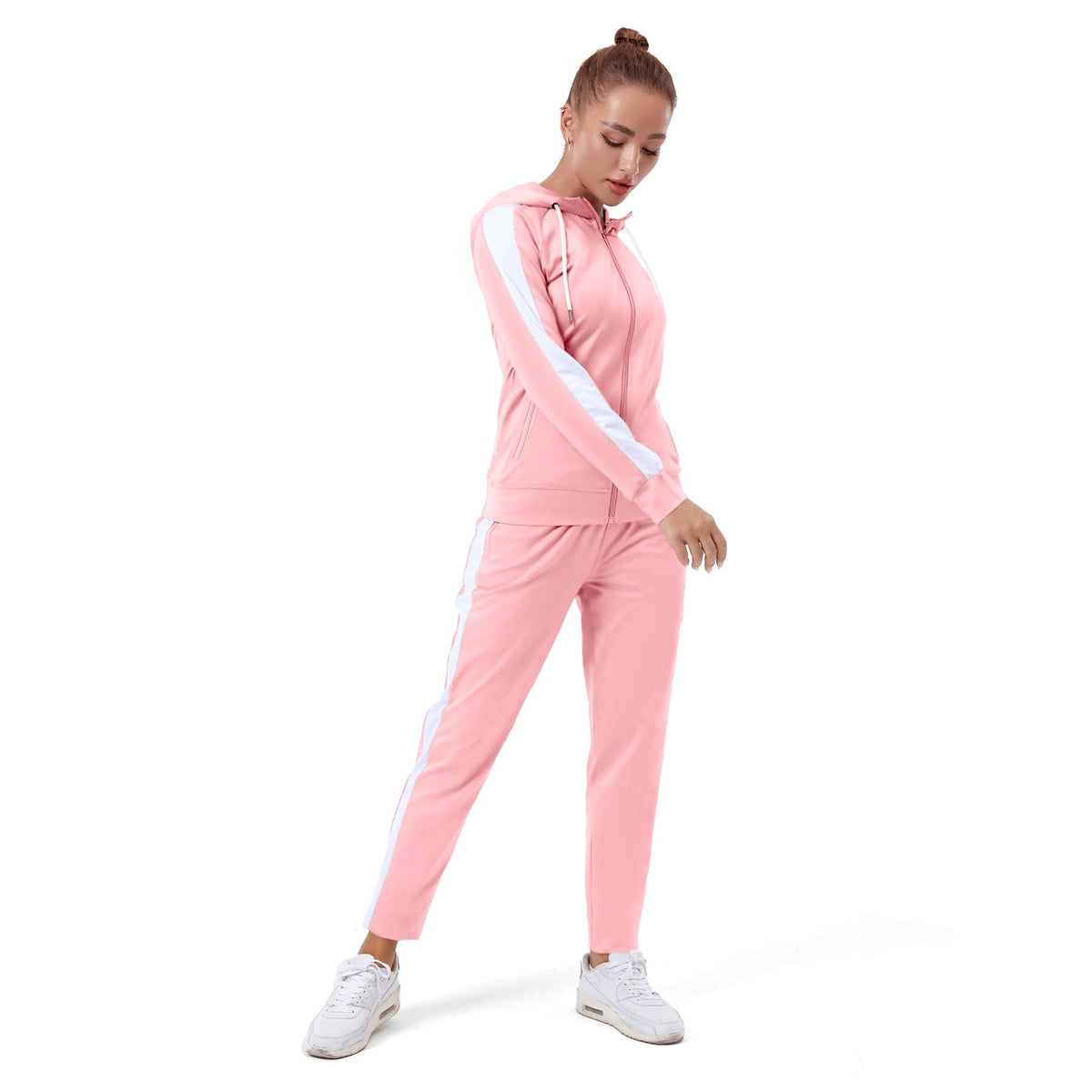 Womens Track Suits 2 Piece Set Full Zip Up Hoodie Jogging - TEZO Official Imagery - 3