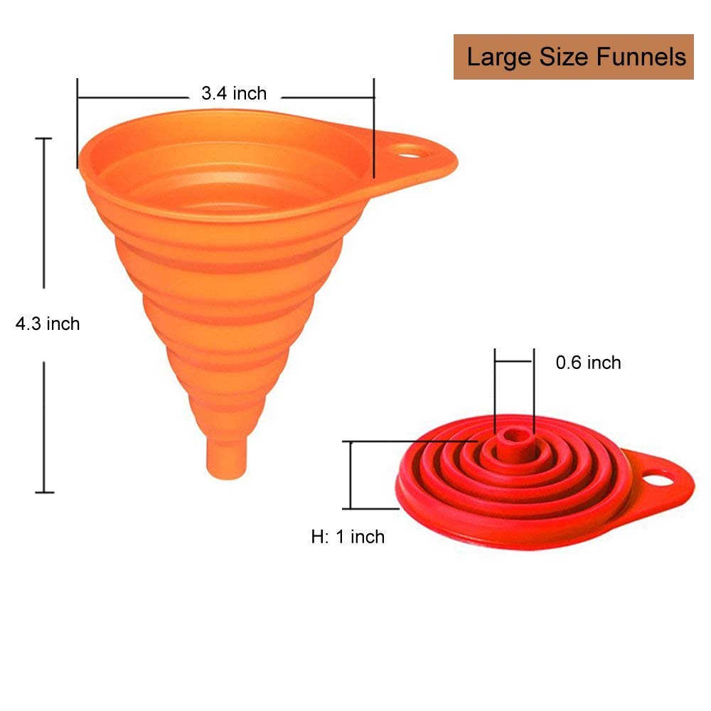 KongNai Kitchen Funnel Set 4 Pack, Small and Large, Kitchen Gadge by KongNai - Angle View 3