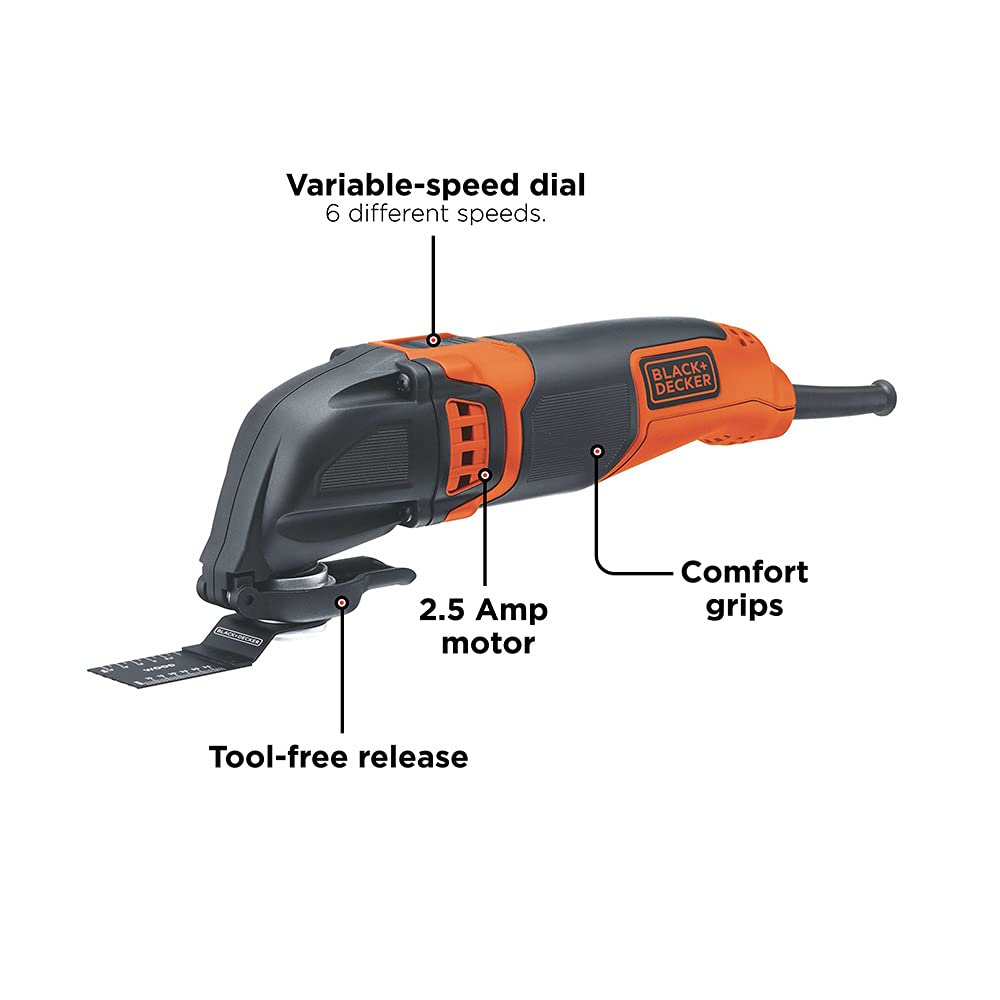 BLACK DECKER Oscillating Multi Tool Variable Speed 2 5 Amp - Premium Selection Official Imagery - 3
