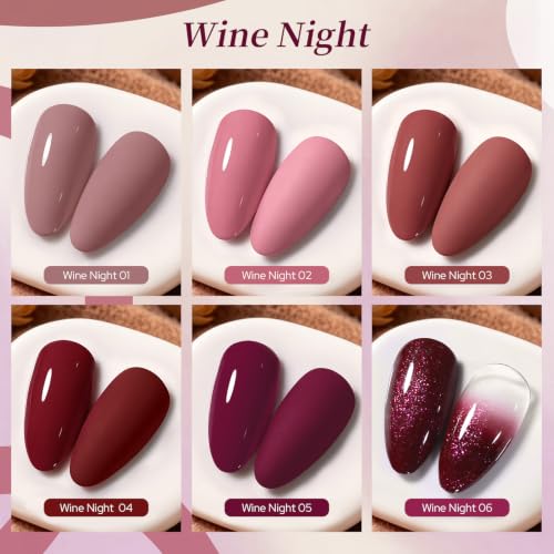 BORN PRETTY Fall Winter Gel Polish Burgundy Dark Red Purple - Product Imagery