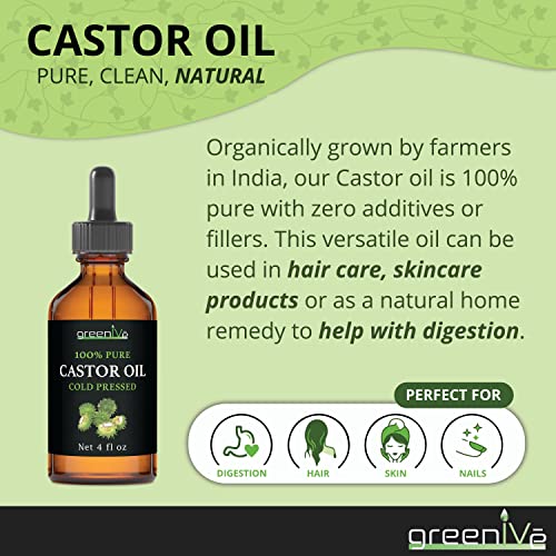 GreenIVe 100% Pure Castor Oil, 4 Fl oz - Product Imagery