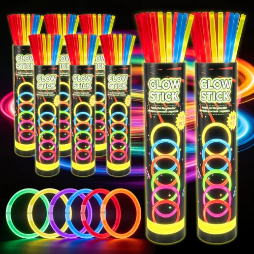 800Pc Glow Sticks Bulk with Connectors,Glow Bracelets&Necklaces - Product Imagery