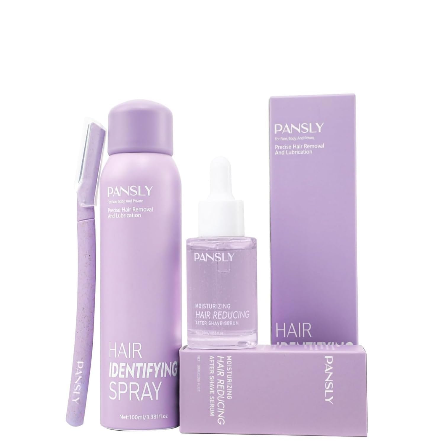 Hair Identifying Spray Kit, Dermaplaning Spray 100mL with After - Product Imagery