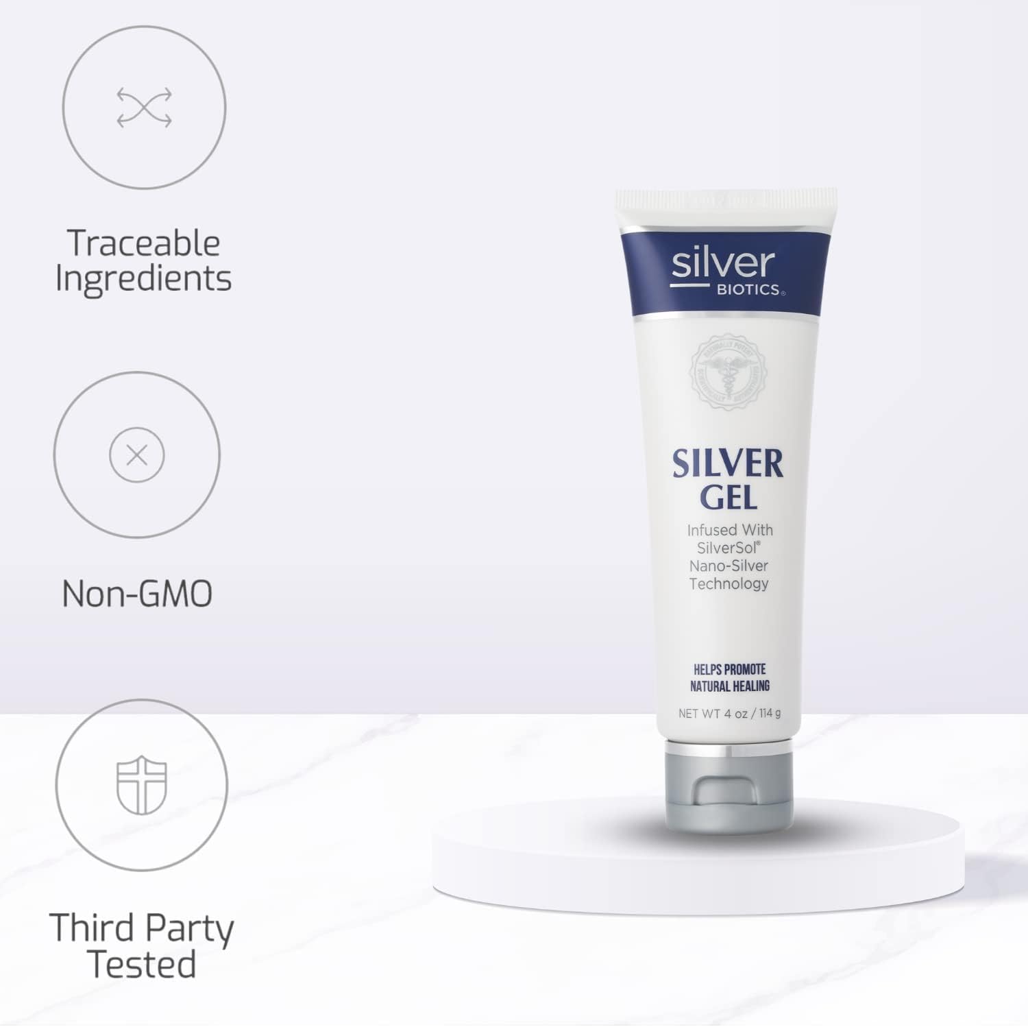 Silver Biotics First Aid Healing & Soothing Gel | Advanced SilverSol Technology | Amazing for Healing Skin from Scars, Burns, Wounds, Blemishes & More | 20ppm | 4 Oz (Pack of 2)