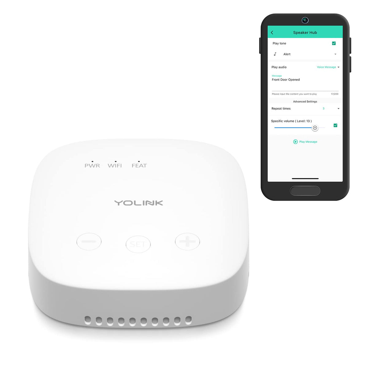 YoLink SpeakerHub Smart Home Hub with Voice Alerts YS1604 - YoLink Official Imagery - 1