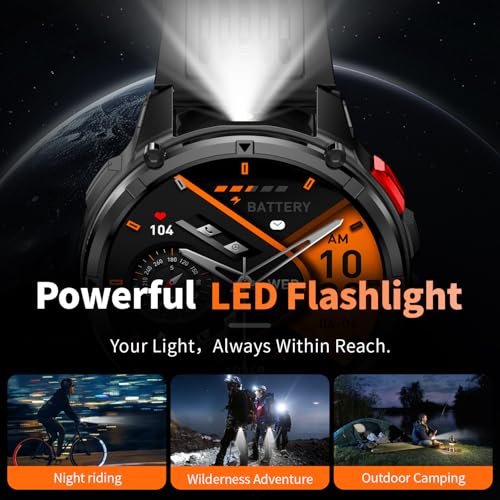 Mens Smart Watch for Android Phones and iPhone,Military Sport - Product Imagery
