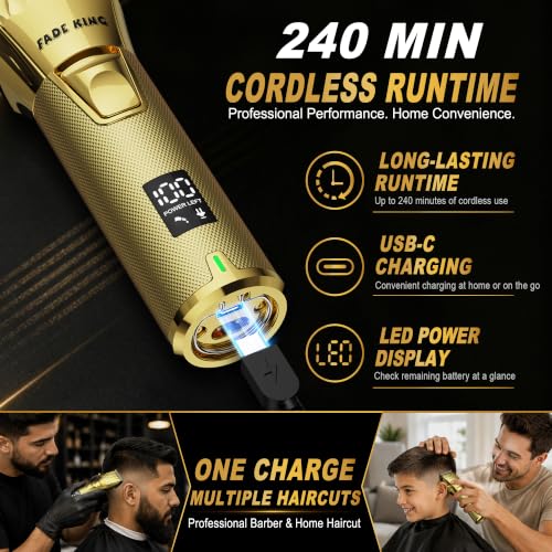FADEKING Professional Hair Clippers for Men, Cordless Clipper & - Product Imagery