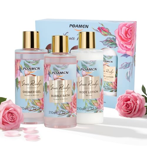 Bath and Body Gift Set Home Spa Gift Set for Women Rose - poamcn Official Imagery - 1