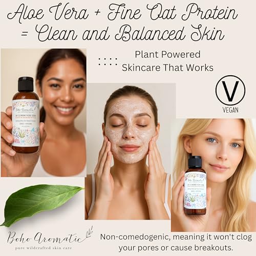 Exfoliating Face Scrub for Dry & Sensitive Skin – Gentle Oatmeal - Product Imagery