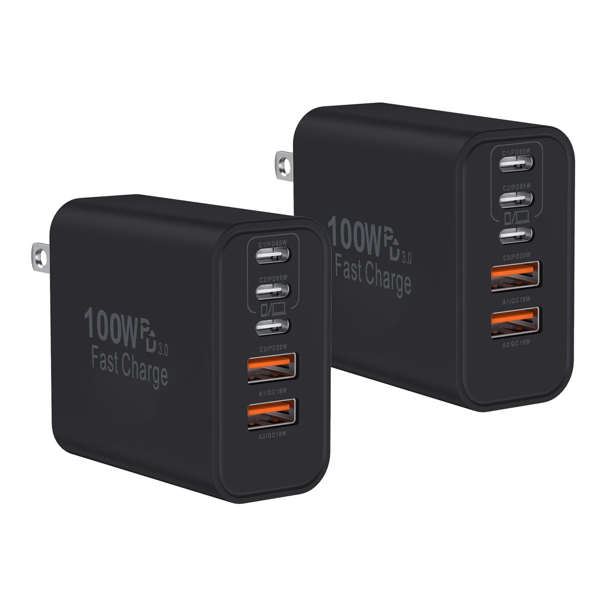 USB C Charger Block 100W 5 Ports Type C Super Fast Charging - DiHines Official Imagery - 1