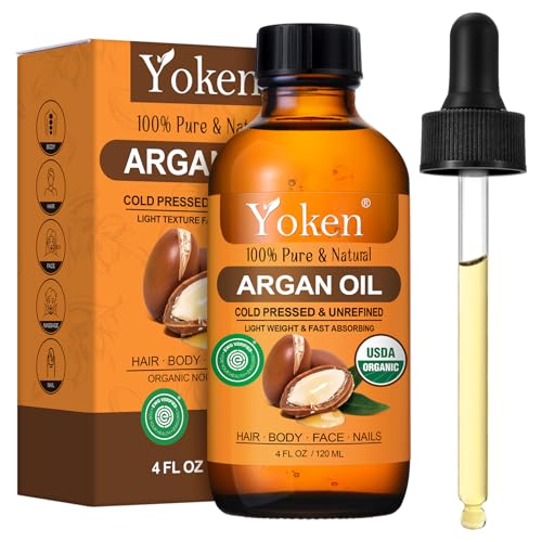 Yoken USDA Argan Oil , Cold Pressed Oil with Dropper for Hair Scalp Face - Yoken Official Product View 1