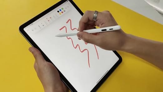 JEDOUBAL stylus pen for iPad and tablets with dual OS support and LED power display, shown on white background