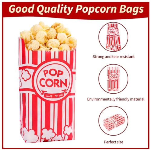 VOISEN Paper Popcorn Bags,100 Pack 1oz Popcorn Bags Individual - Product Imagery