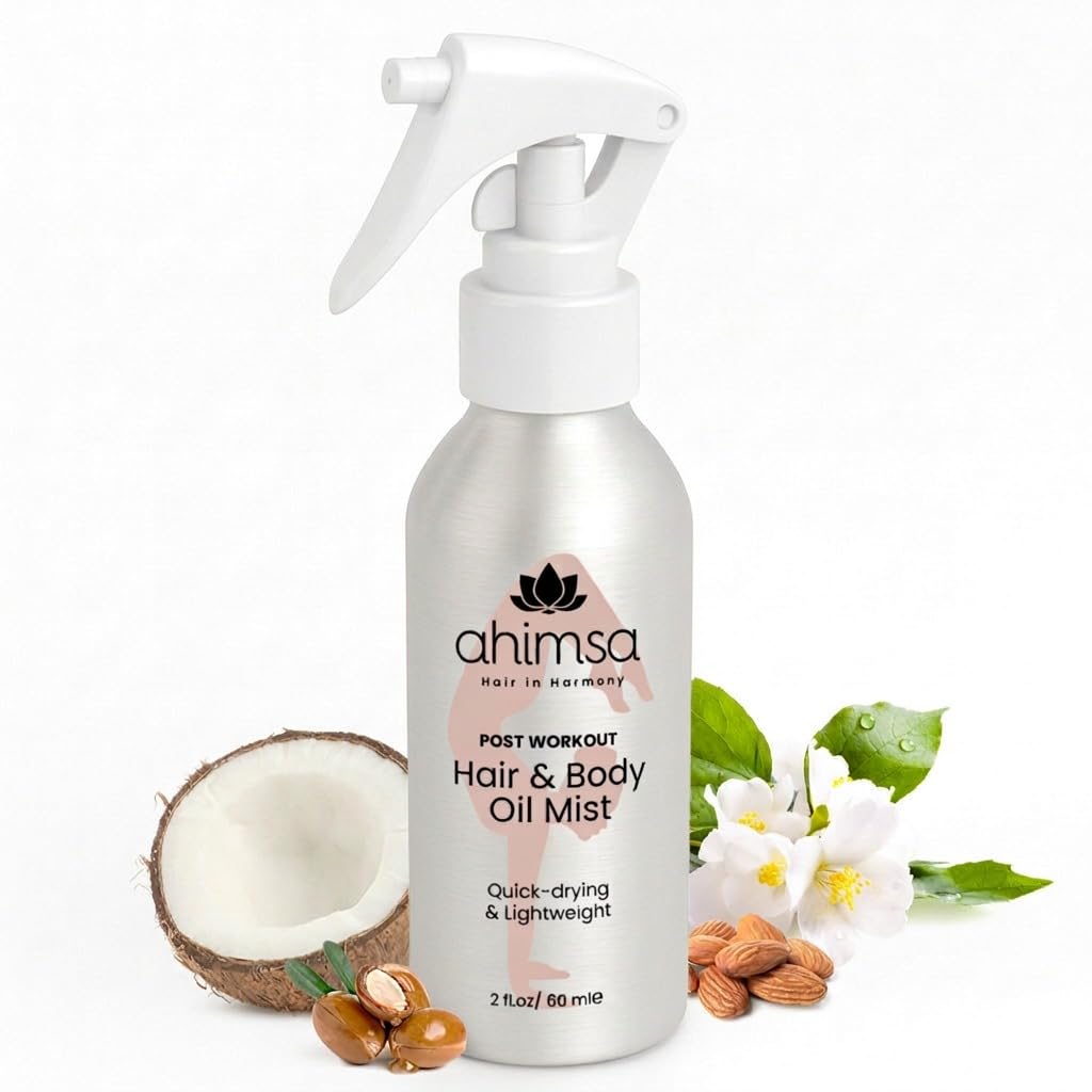 Ahimsa Hair & Body Oil Mist Spray, Lightweight Hair Perfume for - Product Imagery