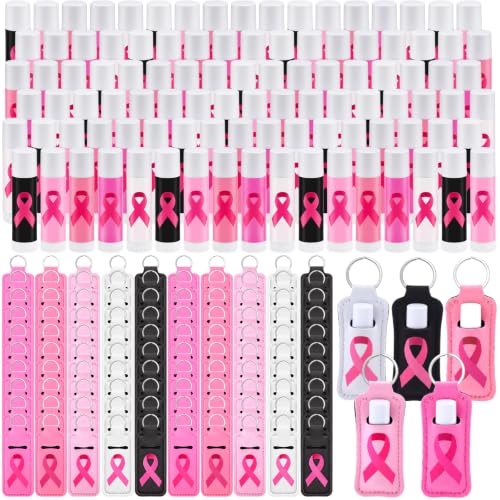 100 Set Breast Cancer Awareness Lip Balm and Holder Pink - Linyuthia Official Imagery - 1