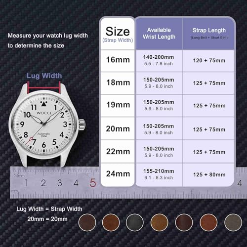 WOCCI Quick Release Watch Band, Distressed Genuine Leather, - Product Imagery