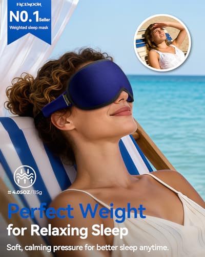 FACEMOON 3D Blackout Weighted Sleep Eye Mask, Travel Essentials, - Product Imagery