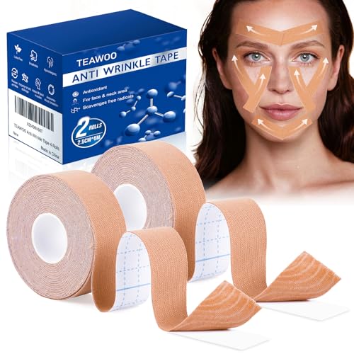 TEAWOO 2 Rolls Anti Wrinkle Face Tape,Facial Myofascial Lift - Product Imagery