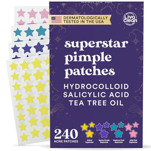 Livaclean 240CT Star Pimple Patches for Face w/ Hydrocolloid, Tea Tree - View 1