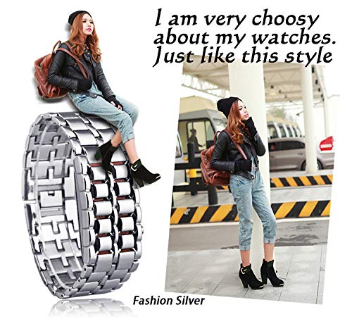 Women's Men's Watches Fashion Novelty Lava Red Blue LED Digital - Product Imagery