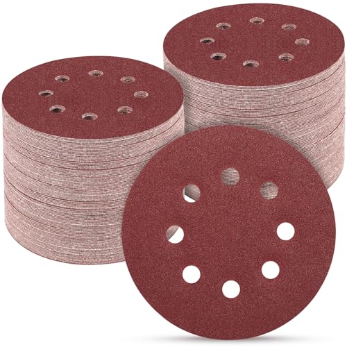 POTUINOM 100PCS 5 Inch Sanding Discs 100 Grit Sandpaper for Orbit - POTUINOM Official Product View 1