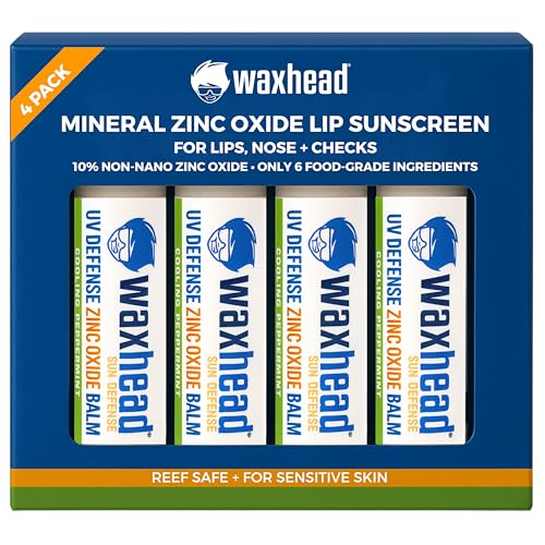 Waxhead Zinc Oxide Lip Balm 4 Pack - Reef Safe Mineral Lip Sunscreen - Waxhead Sun Defense Foods Official Product View 1