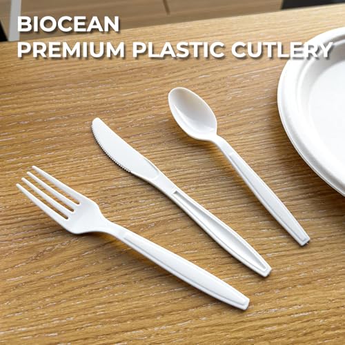 600Pack Disposable Plastic Forks Bulk White Heavy Duty Plastic - Product Imagery
