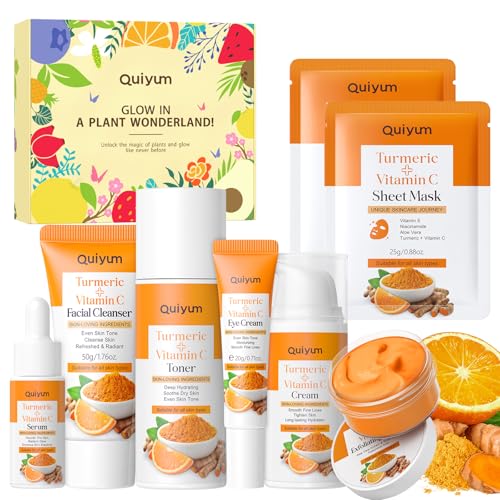 Turmeric Vit C Skin Care Set 7PCS Facial Skincare Routine - QUIYUM Official Imagery - 1