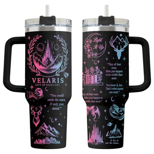 V-DECORPARKS City of Starlight 40oz Tumbler with Handle and - Product Imagery