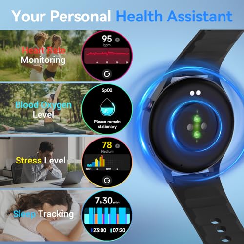 Fitpolo Smart Watch for Men Women,1.3" AMOLED Touchscreen - Product Imagery