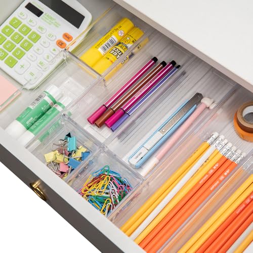Clear Plastic Drawer Organizer Tray for Vanity Cabinet (Set of - Product Imagery