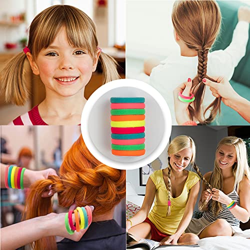 48PCS Seamless Luminous Color Hair Ties High Elastic Ponytail - Product Imagery
