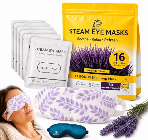 Lavender Steam Eye Mask for Dry Eyes Self Heating 16 Pack - DoSensePro Official Imagery - 1