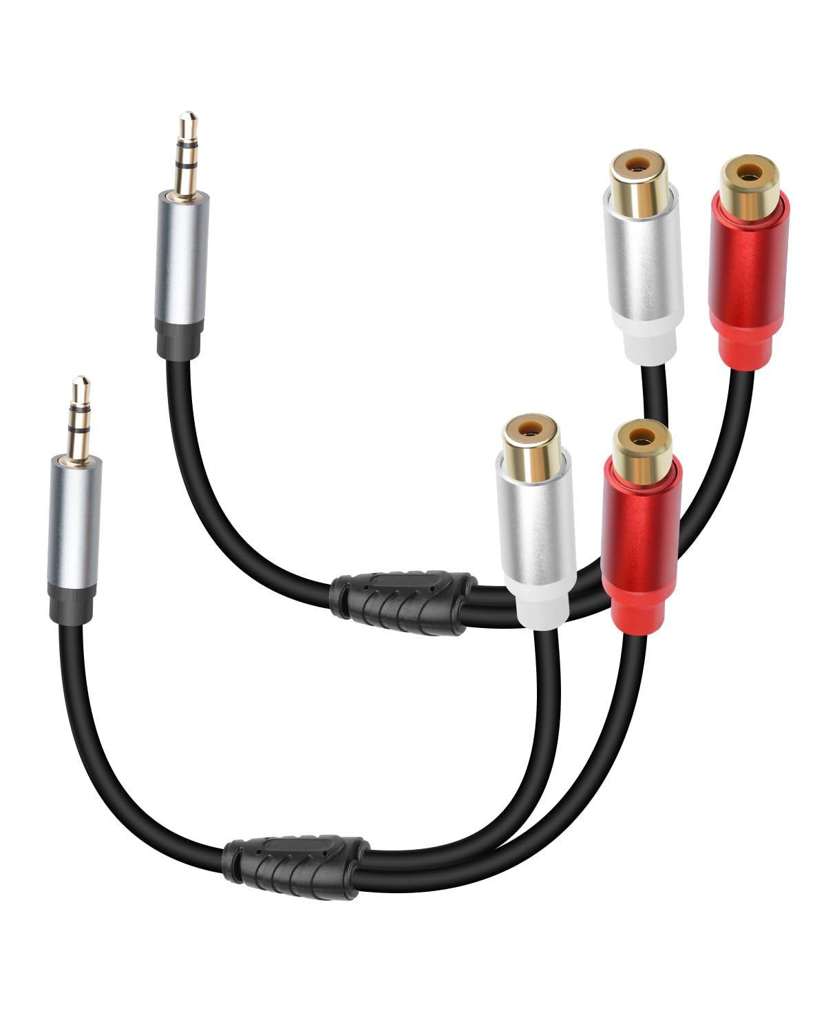 GELRHONR 3.5mm to 2 RCA Audio Cable 1FT, Short 1/8 Aux Male to 2R by GELRHONR - Angle View 9