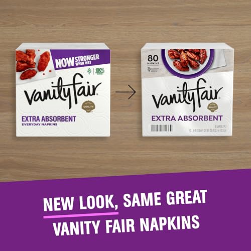 Vanity Fair Napkins, Extra Absorbent Premium Paper Napkins, 80 - Product Imagery