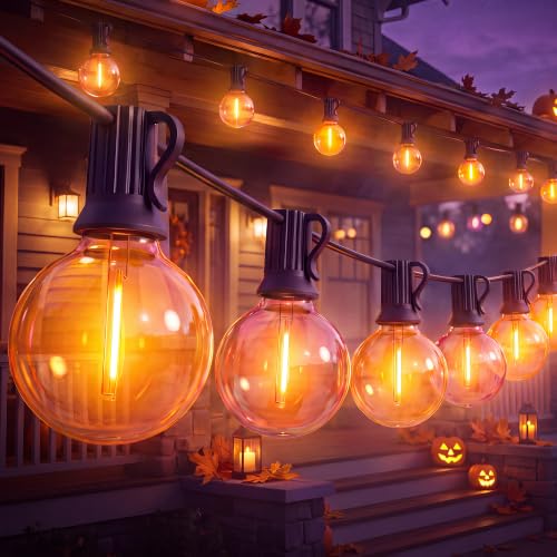 25Ft LED Orange String Lights Outdoor, Halloween Decor Patio - Product Imagery