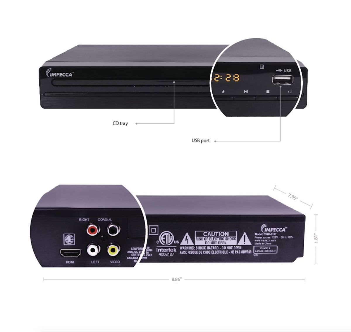 DVD Player for TV Multi Region HDMI RCA AV Cable USB CD MP3 - Impecca Official Imagery - 6