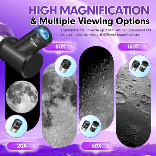 Telescope for Kids & Adults, 80mm 500mm Portable Refractor, - Product Imagery
