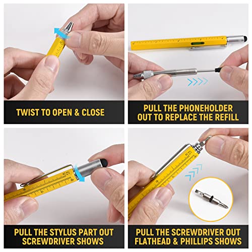 BIIB Gifts for Men 6 in 1 Multitool Pen, Anniversary Birthday - Product Imagery