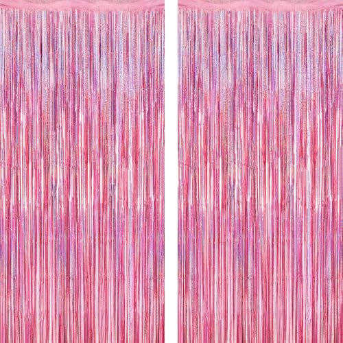 2 Pack Glitter Pink Backdrop, 3.28 FT x 7.05 FT Birthday Party - Product Imagery