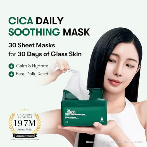 VT COSMETICS CICA Daily Soothing Mask, 30 Sheet - Product Imagery