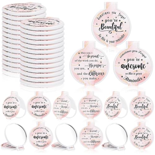 100 Pcs Compact Mirror Bulk Small Gifts for Women Light Pink - Wenqik Official Imagery - 1
