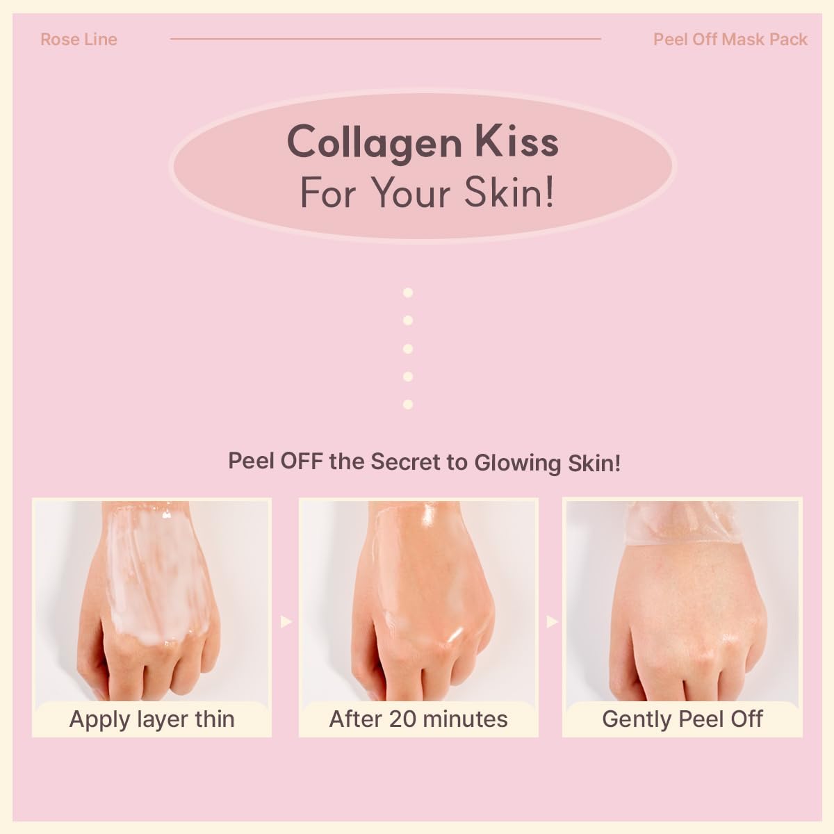 MIGUHARA Collagen Rose Wrapping Peel Off Mask | Pore Minimizer & Glass Skin Glow | Vegan Korean Face Mask with French Rosa Centifolia Flower Extract, Firming & Dullness Care, 2.02 fl.oz - MIGUHARA Official Product View 6