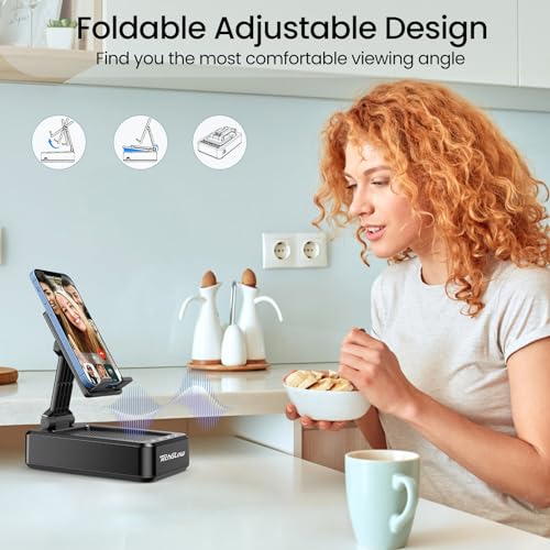 Gifts for Men Foldable Cellphone Stand with Bluetooth Speaker - Product Imagery