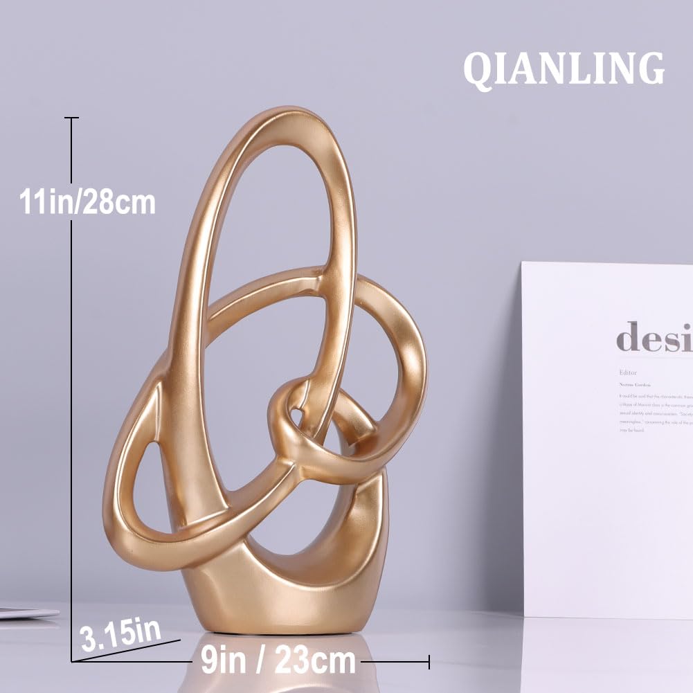 QIANLING Gold Knot Statue Decor - QIANLING Official Imagery - 4