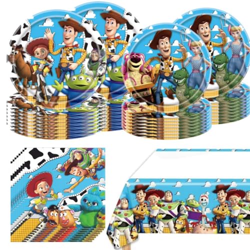 41 Pcs Toy StorIi Birthday Party Supplies Set, Including Plates, - Product Imagery