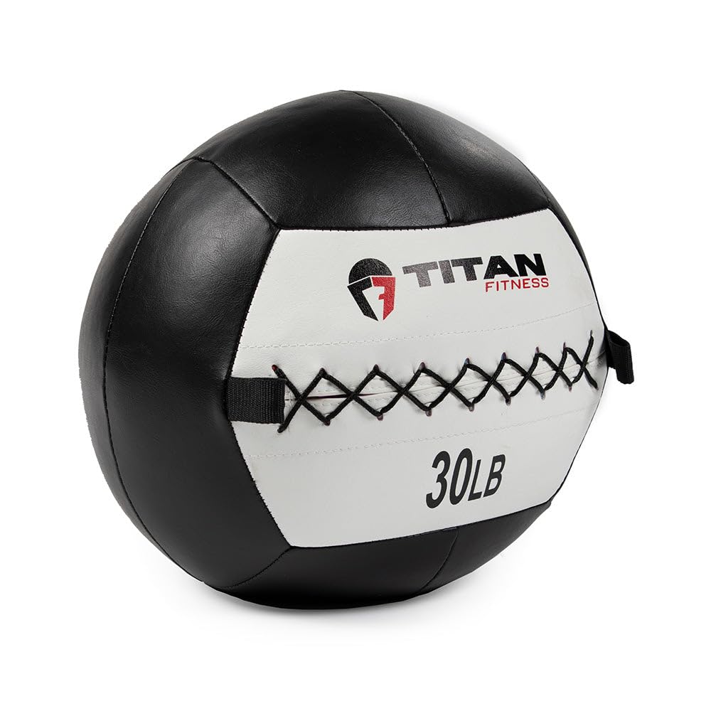 Titan Fitness Soft Leather Medicine Wall Ball Color Coded - Titan Fitness Official Imagery - 1