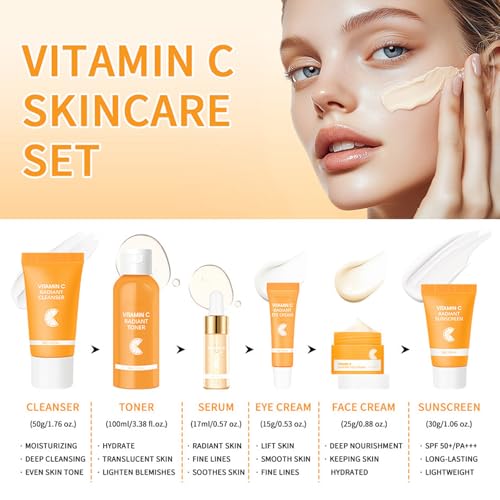 Skin Care Set, Vitamin C Facial Kit for Women, Face Skin Care - Product Imagery