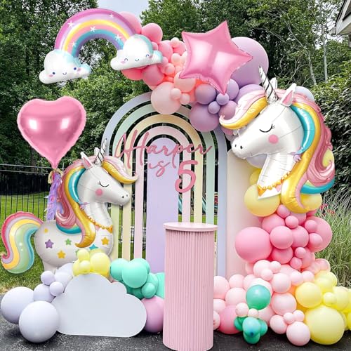 5 Pack Self Standing Unicorn Balloons Bulk, 4D Self-designed - Product Imagery